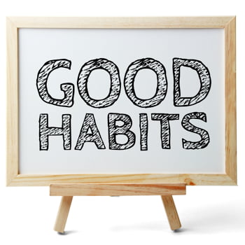 Good Habits written on a whiteboard